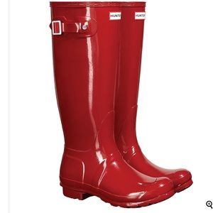 Tall Hunter Rainboots Glossy Red ❤️👢